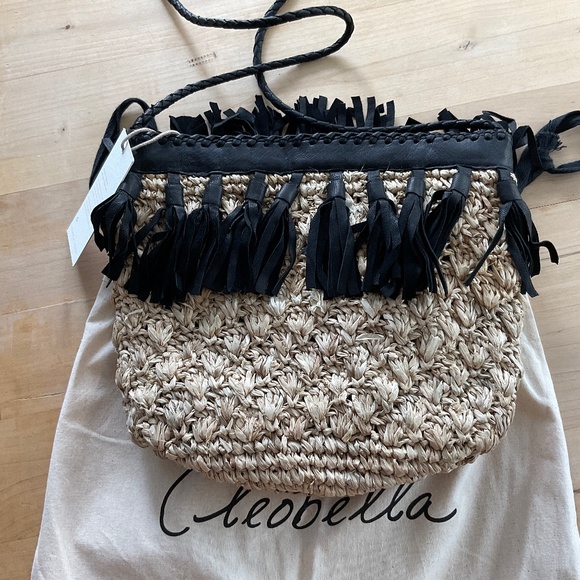 CLEOBELLA RAFIA & LEATHER SHOULDER/ CROSSBODY BAG BRAND NEW - Picture 4 of 5